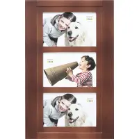 Deknudt Cadre en bois marron pour 3 photos 10x15 S59KH2