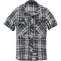 Brandit Chemise 'Roadstar' gris foncé / noir / blanc