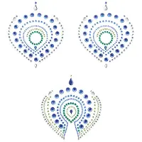 Bijoux indiscrets Ensemble de bijoux intimes scintillants - 3 pièces (bleu)