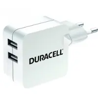 Duracell Chargeur mural 2xUSB 2.4A 24W (black) (24 W, 2 ports), Chargeur USB, Noir