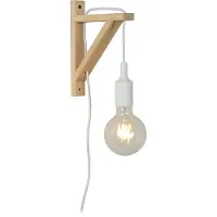 Lucide Applique mural Fix 1 x E27 potence bois blanc